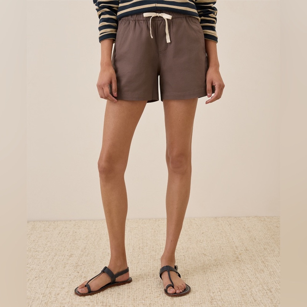 Pact 100% Organic Cotton Daily Twill Short in Deep Taupe